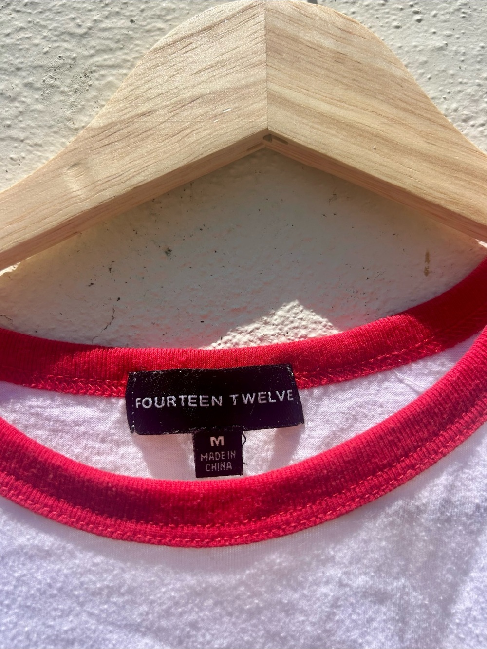 White & Red Ringer Tee with '01' Patch - Picture 5 of 5